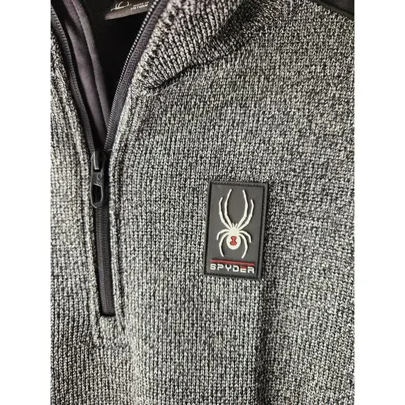 Spyder 1/4 zip Mens Outbound Size Medium Gray Black long sleeve - Picture 4 of 7